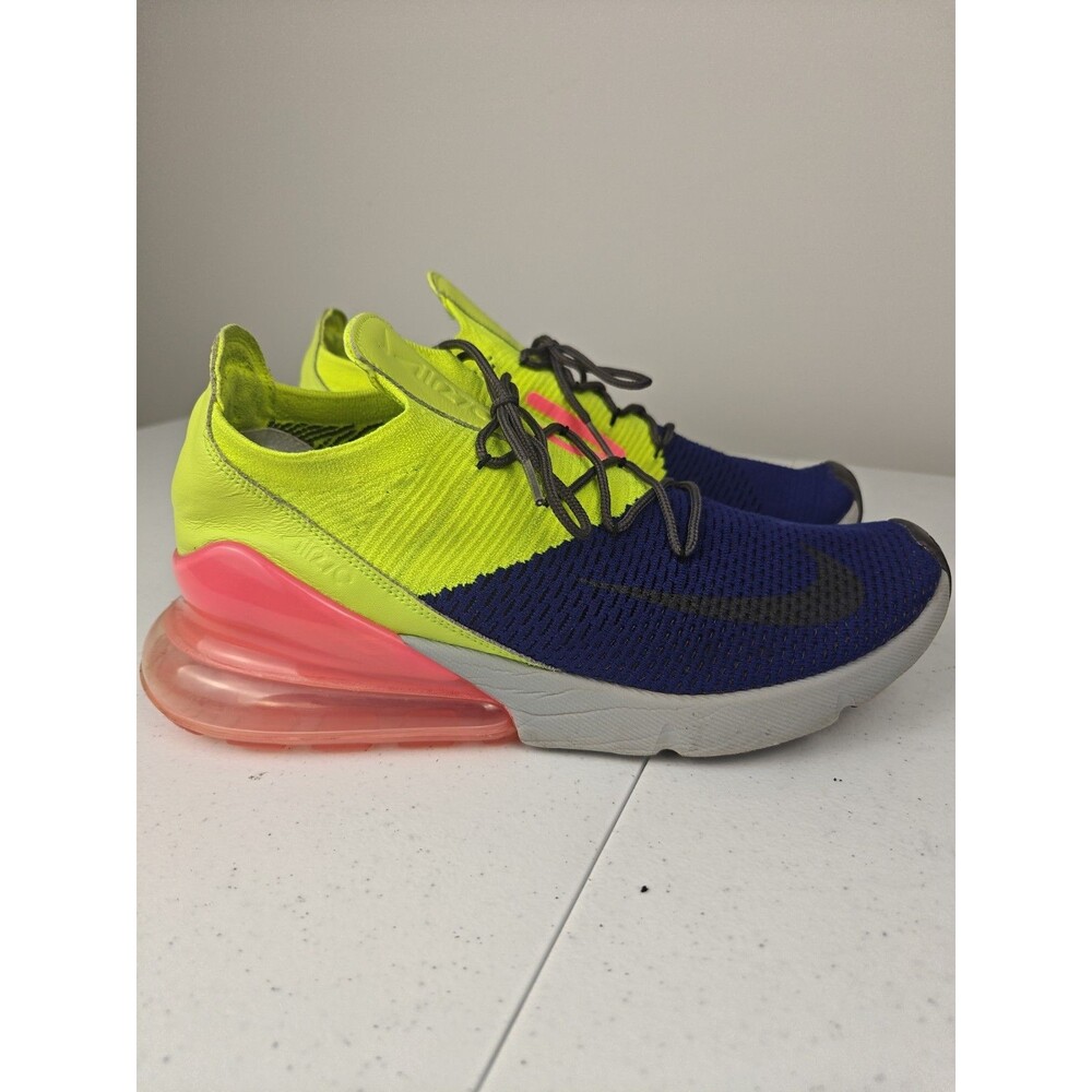 Size 11.5 - Nike Air Max 270 Flyknit Regency Purple Volt Pink